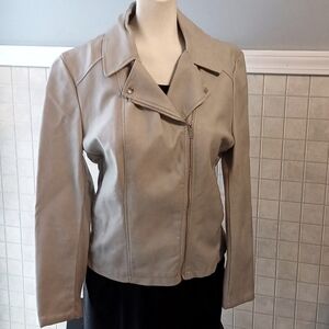 Dynamite Taupe Faux Leather Jacket